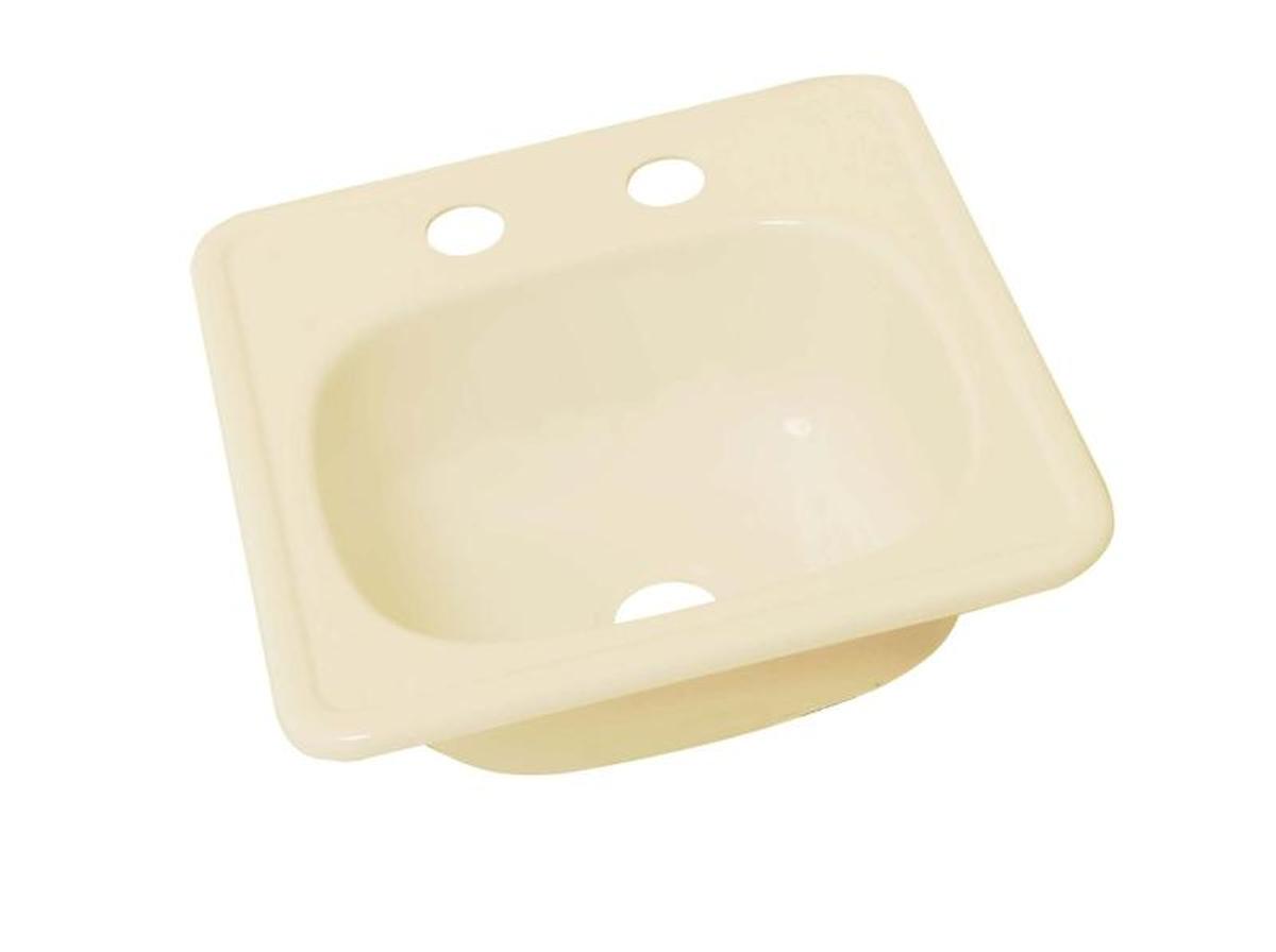 Square Galley/kitchen Sink - Parchment - 15" X 15" - Abs
