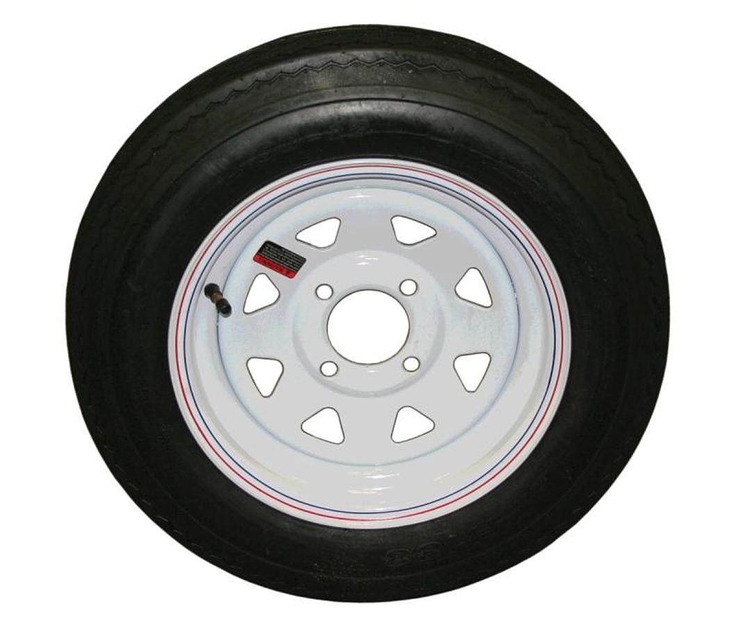 Tire And Wheel Eco Trail Bias Ply 4.80 X 12 Lrc; White Spoke 4 Hole