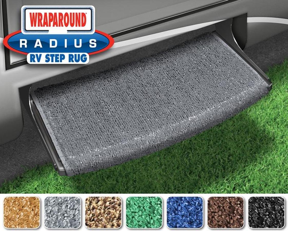 22" Wraparound Radius Rv Step Rug - Stone Gray