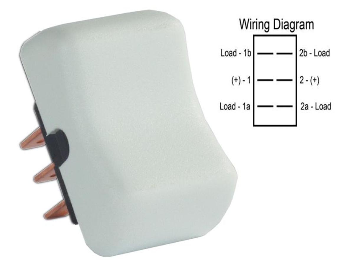 D P D T On/ Off/ On Momentary Rocker Switch, White