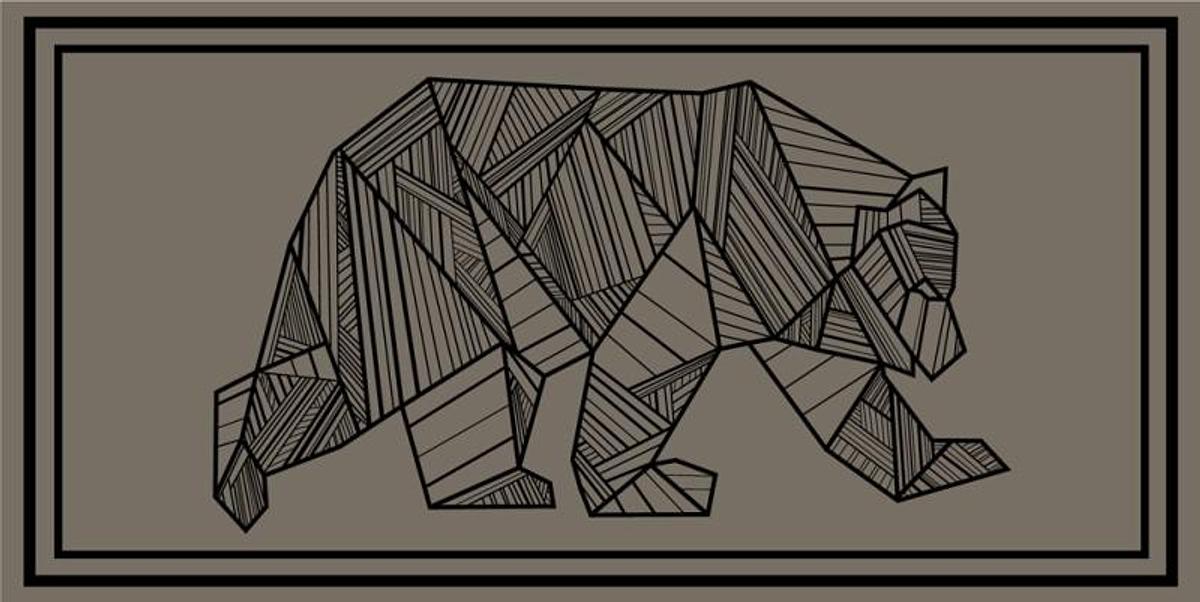 Bear Outdoor Mat 18' X 9' Khaki/black