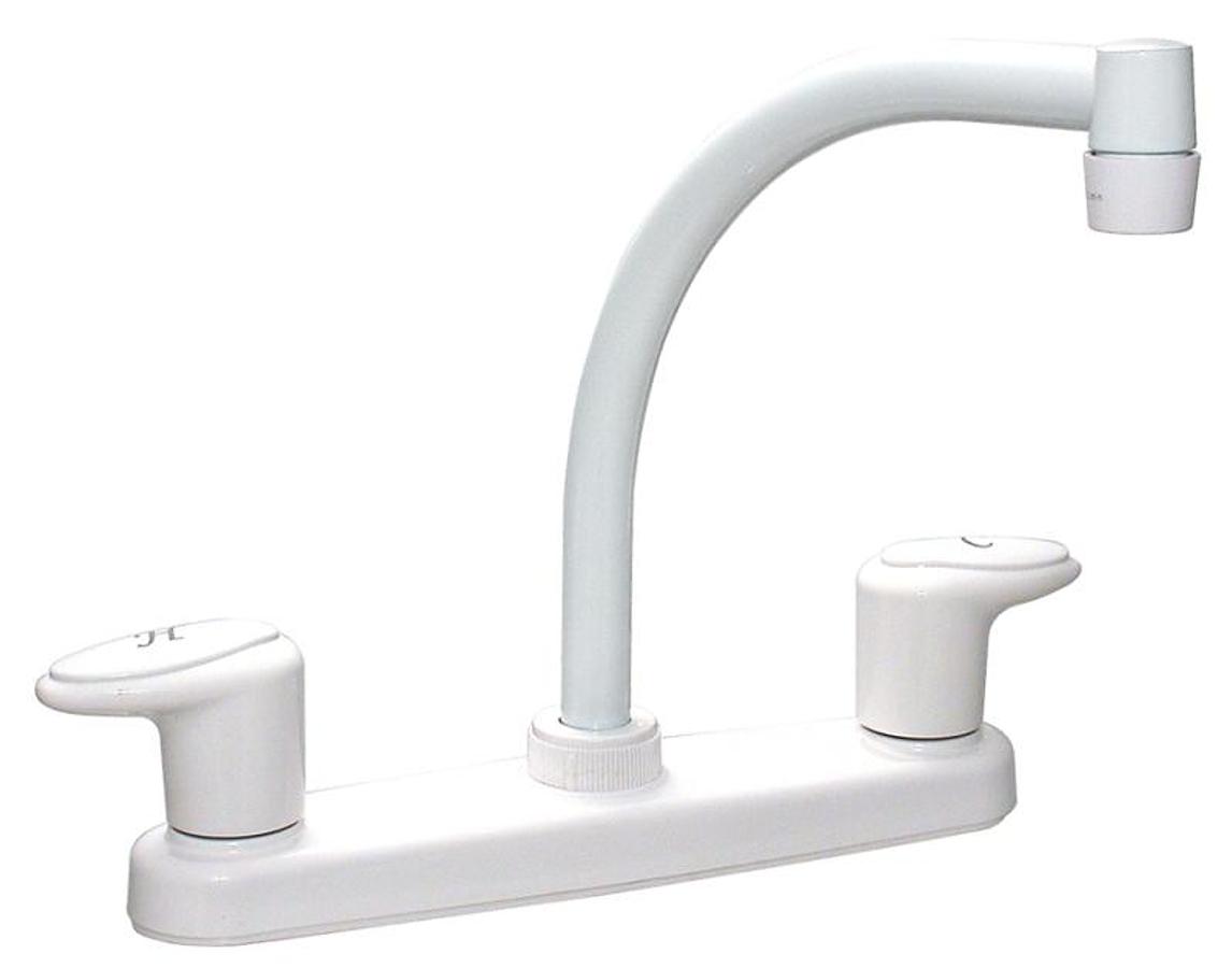 Faucet - Kitchen 8" White Plastic Hi Arc