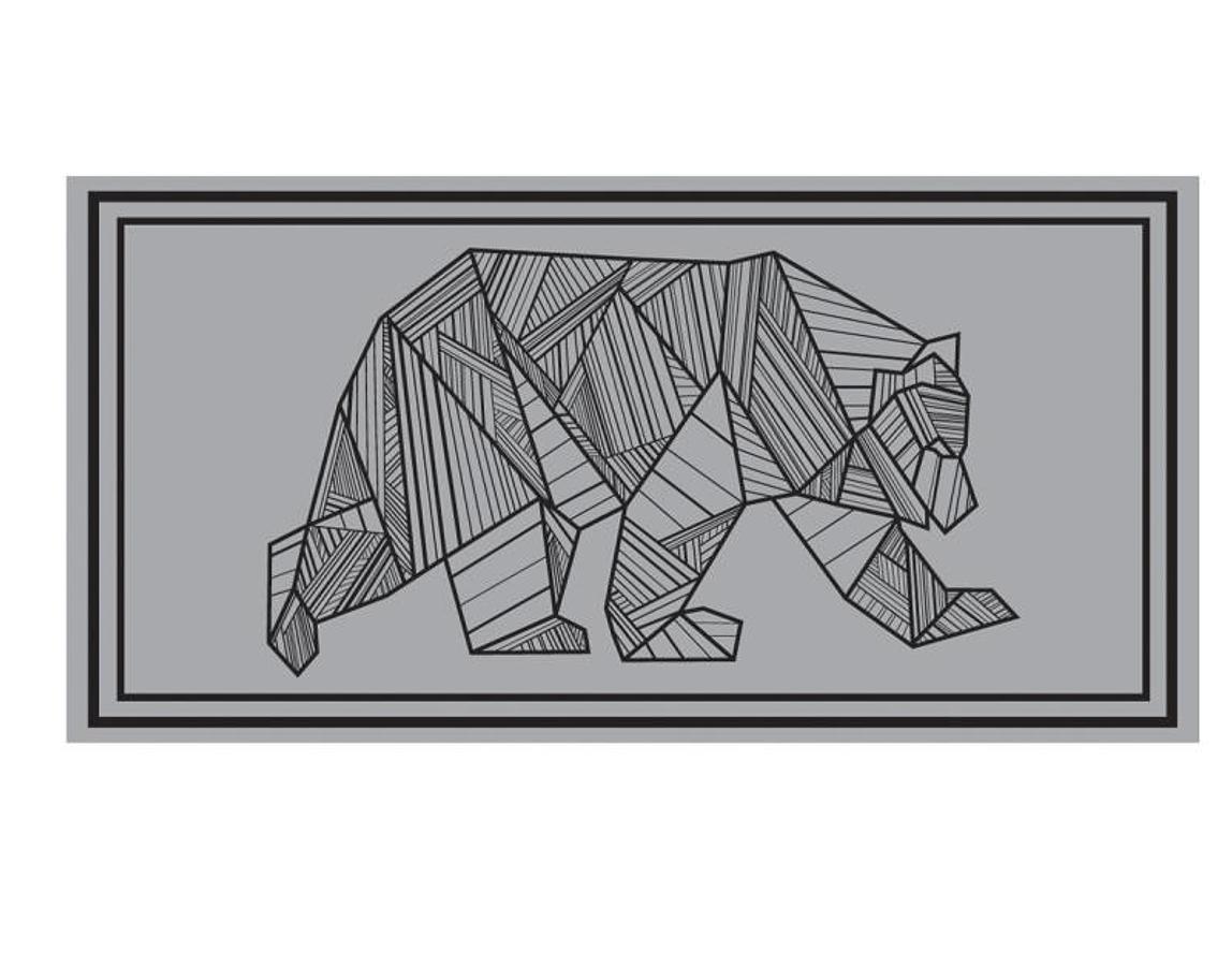Bear Outdoor Mat 18' X 9' Grey/black