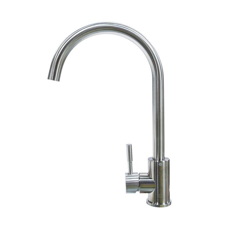 Curved Gooseneck Faucet - Stainless Steel