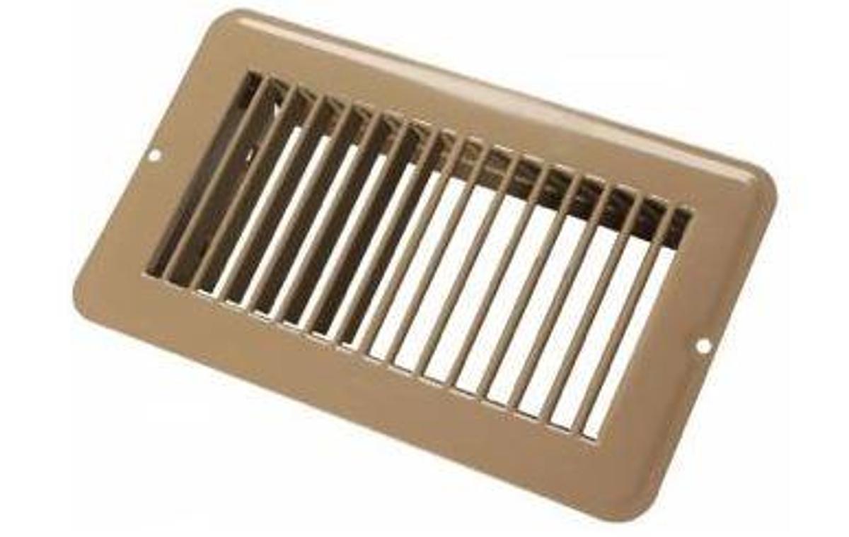 Metal Floor Register, Undampered - 4" X 8" - Brown