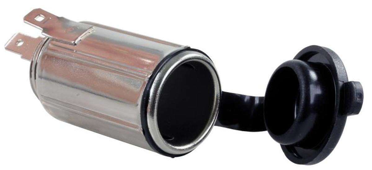 12 Volt Charging Outlet W/ Cap - Metal