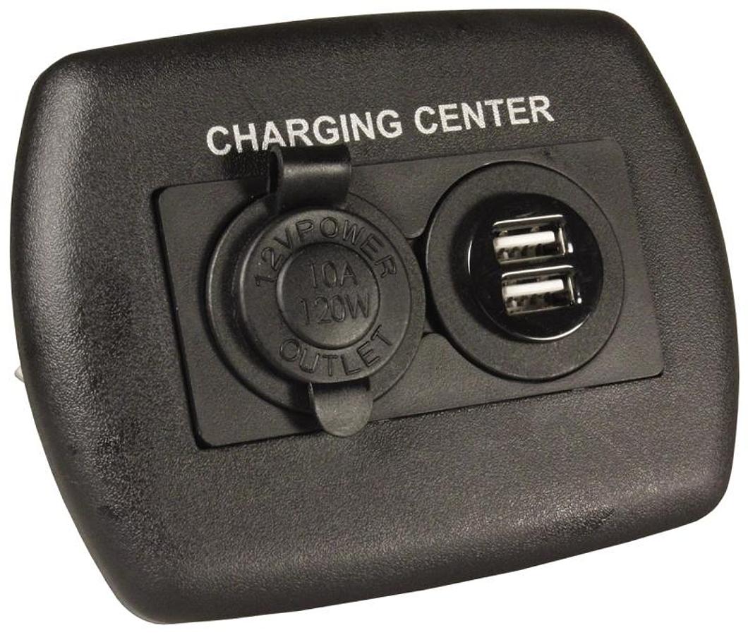 12 Volt/usb Charging Center - Black