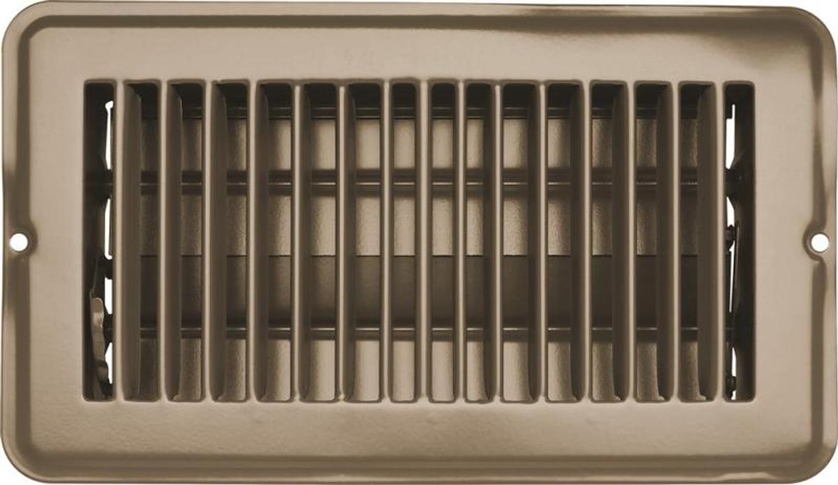 Vent Register, Tan, Metal, Dampered, 4 X 8"