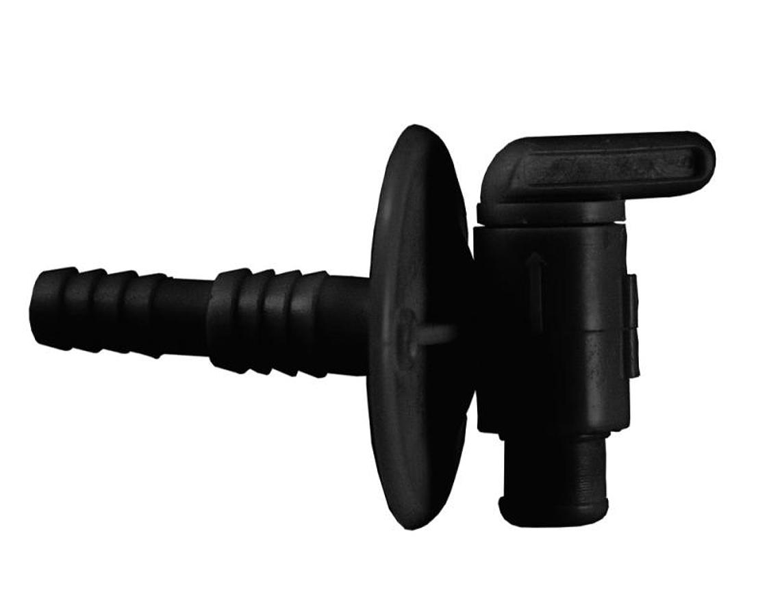 Drain Cock, Dual Barbed, Black
