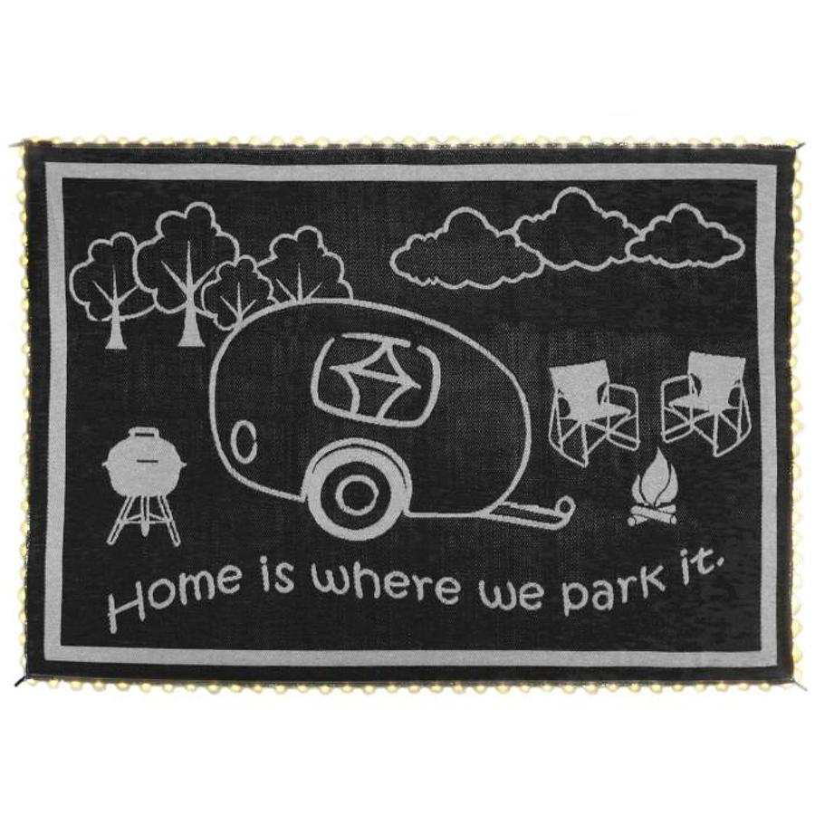 Lighted Rv Home Mat 8' X 11' Black/white