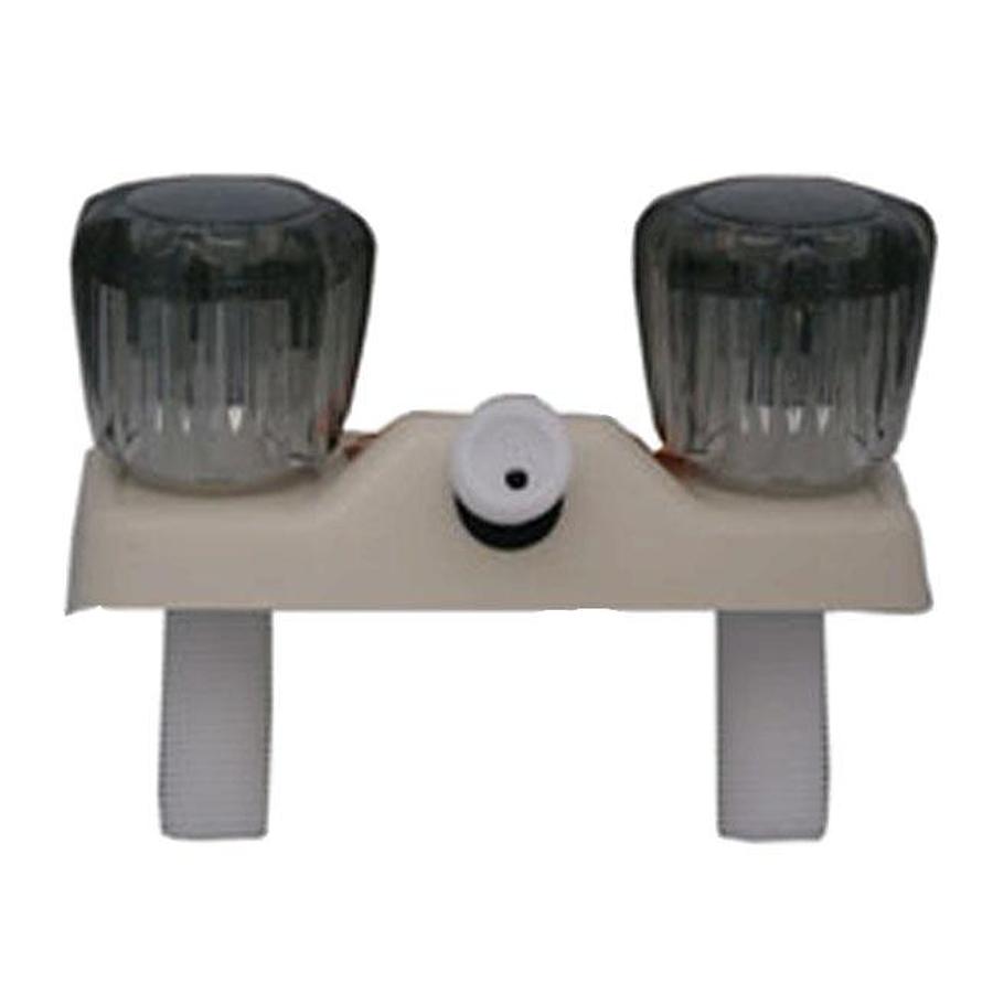 Shower Valve - Parchment W/ Smoked Gray Handles