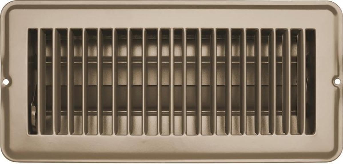 Vent Register, Tan Metal, Dampered, 4" X 10"