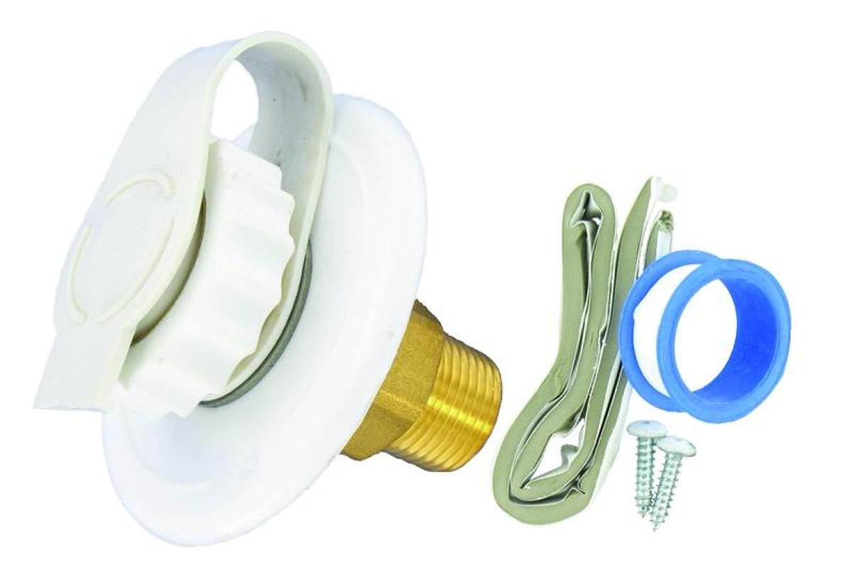 City Water Inlet - Flush Mount Lead Free, White, Carded
