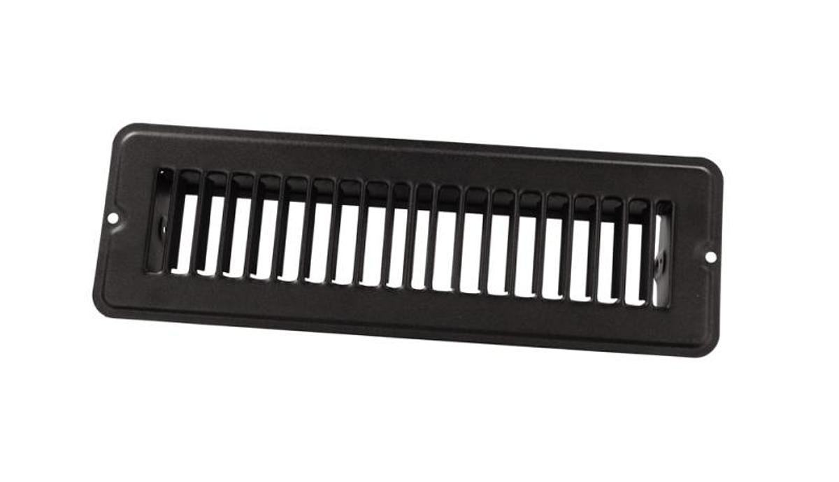 Metal Floor Register - Undampered 2" X 10" Black