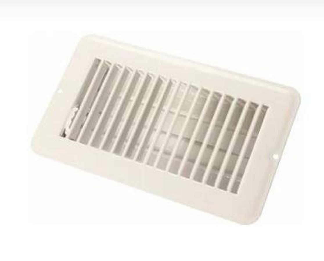 Metal Floor Register, Dampered - 4" X 8" - White