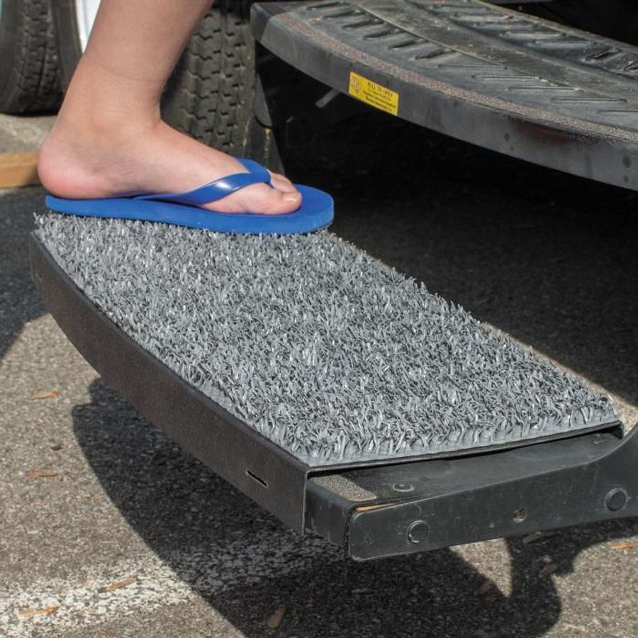 Sand Away Step Mat For 8 1/2" X 21 3/4" Stow- Away Steps - Charcoal Gray Curved