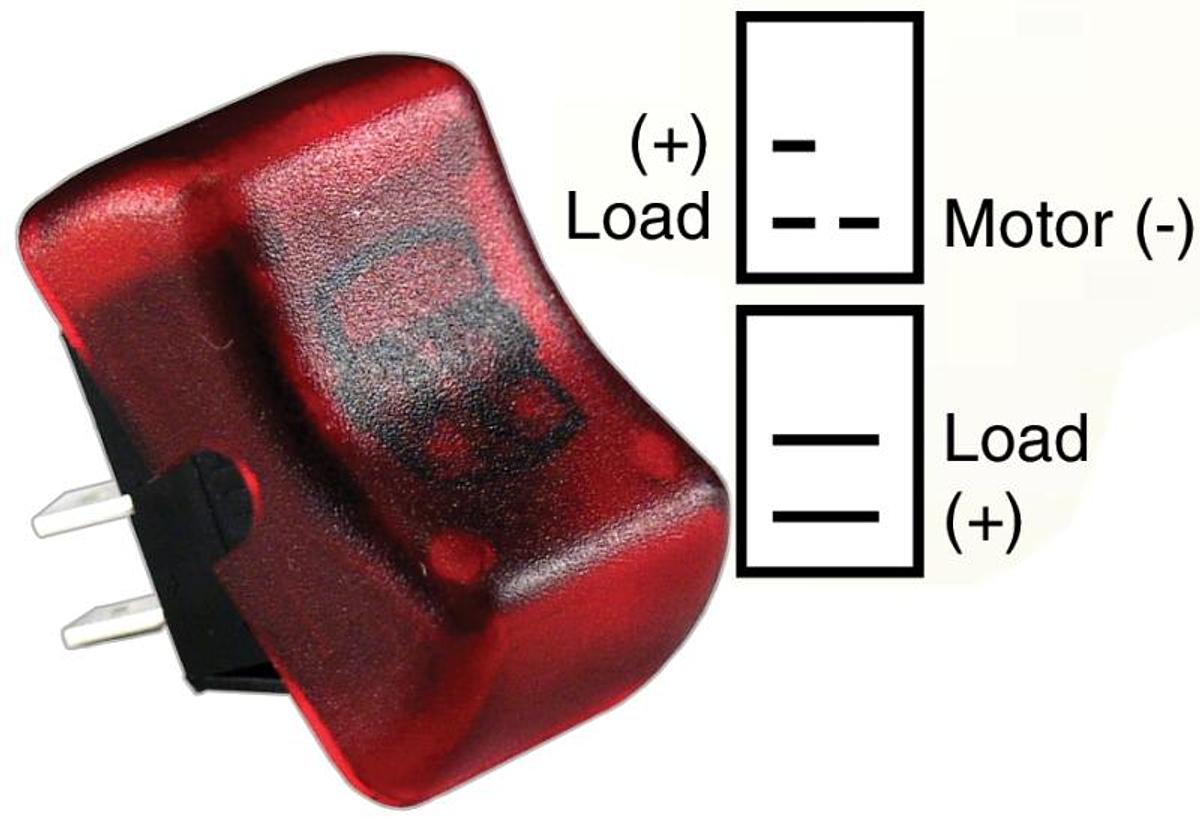 Spst Illuminated On/off Rocker Switch - Red
