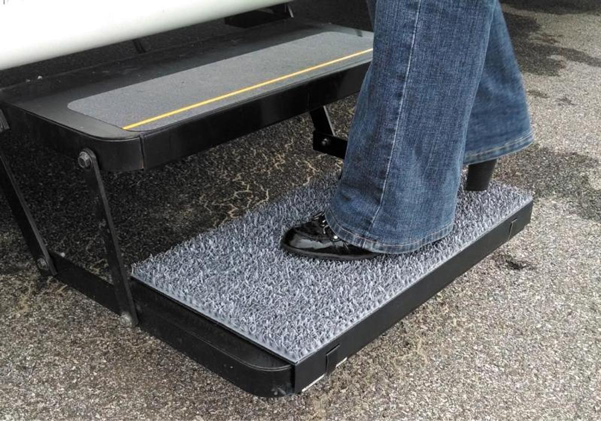 Sand Away Step Mat For 11" X 22" Stow- Away Steps - Charcoal Gray