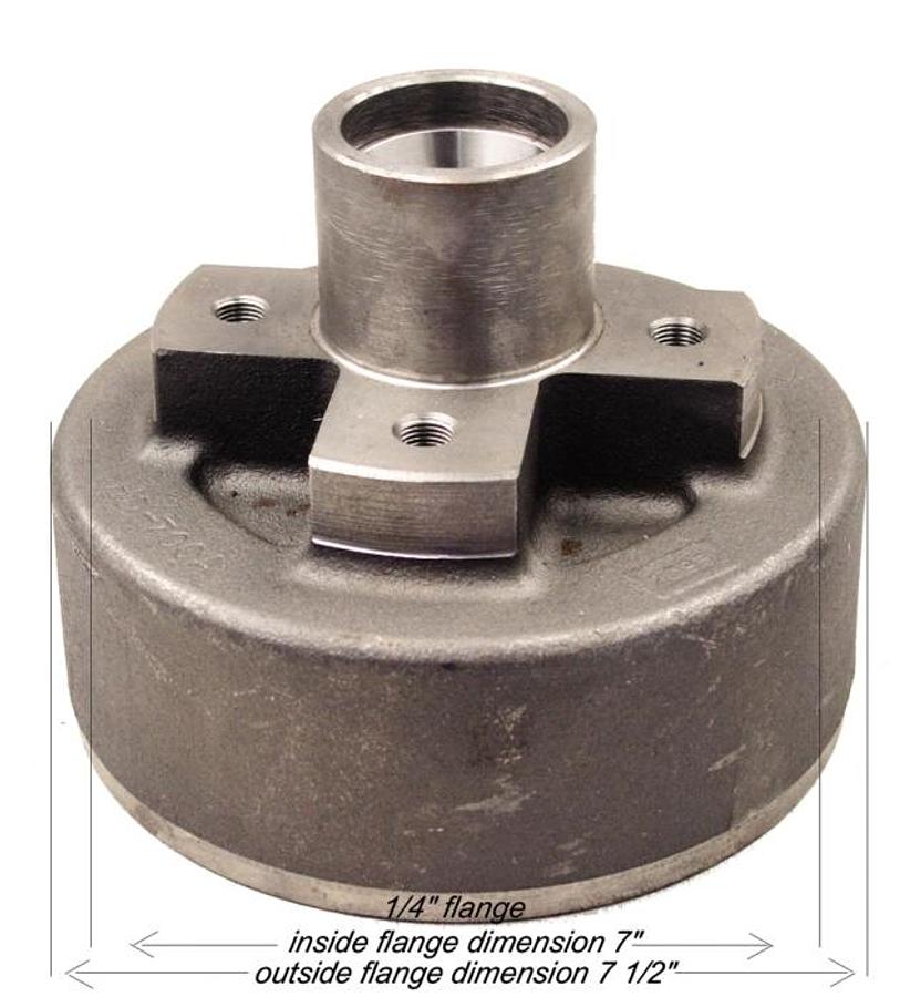 Hub And Drum, (hydraulic Or Electric Brake Drum)- 7 Inch X 1-1/4 Inch Or 1-3/4 Inch