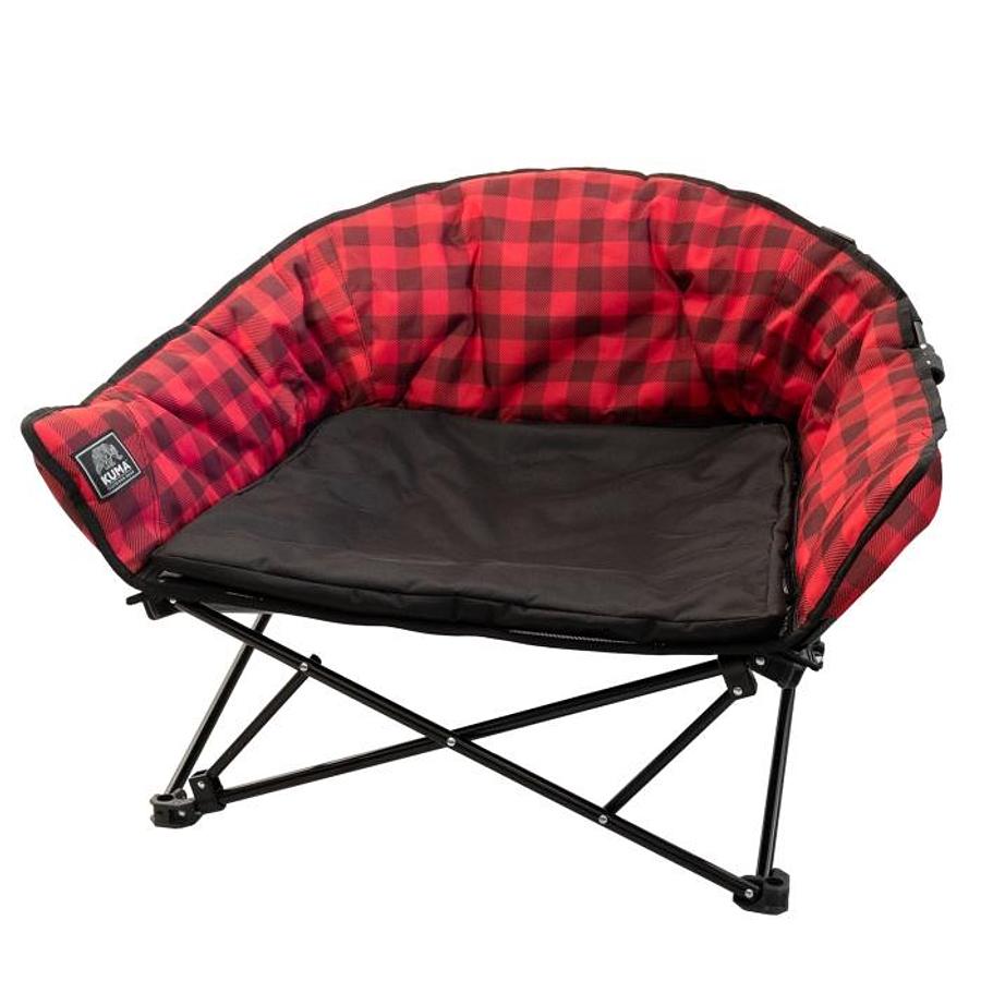 Kuma Lazy Bear Dog Bed - Red Plaid