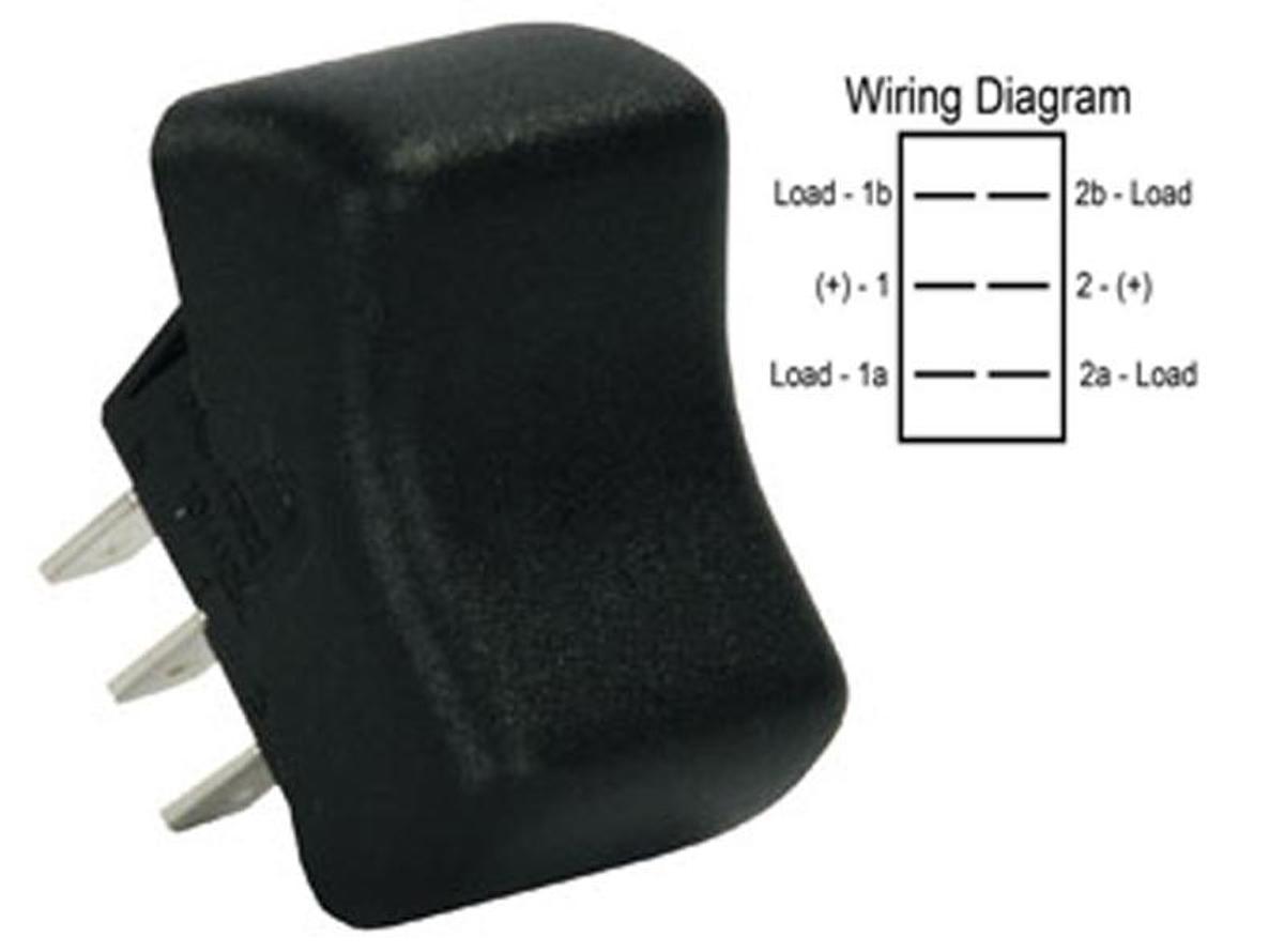 Dpdt On/on Rocker Switch, Black