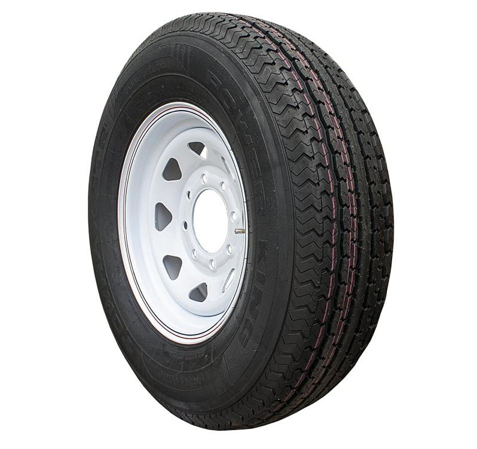 Tire & Wheel 235/80r -16 Lre 8 Hole White Spoke Wheel