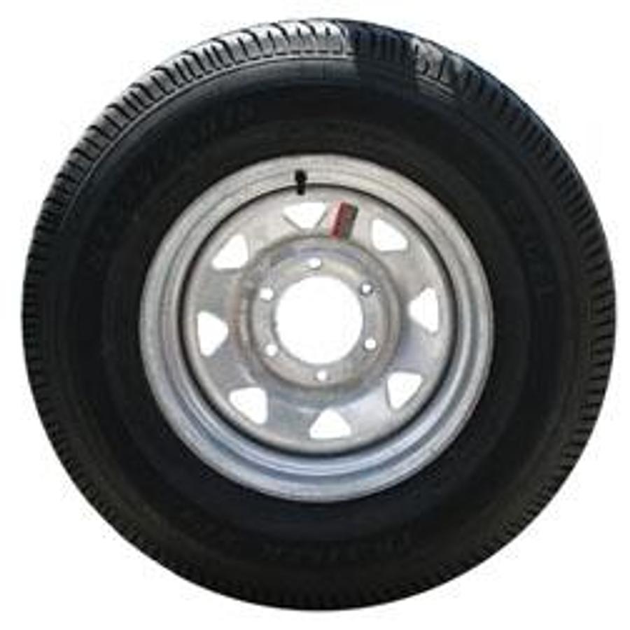 Tire And Wheel Eco Trail Bias Ply St225/75d X 15 Lrd; Galvanized Spoke 6 Hole