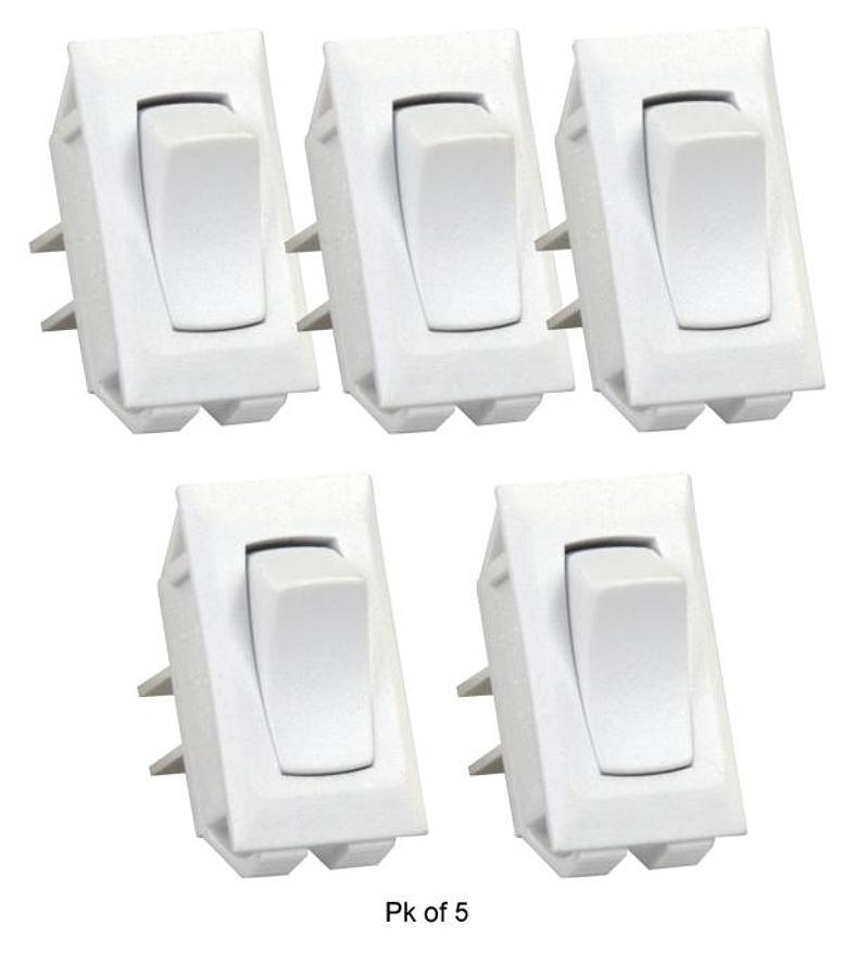Unlabeled On/ Off Switch - White Pk5