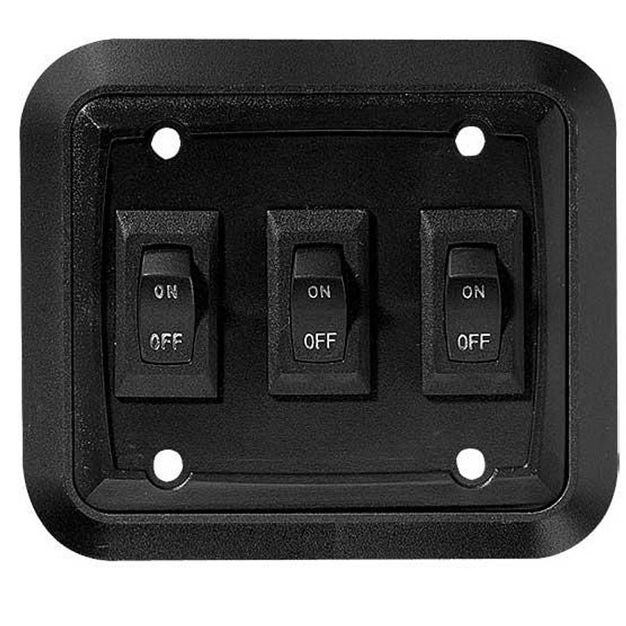 Wall Plate Switch, Black, Triple