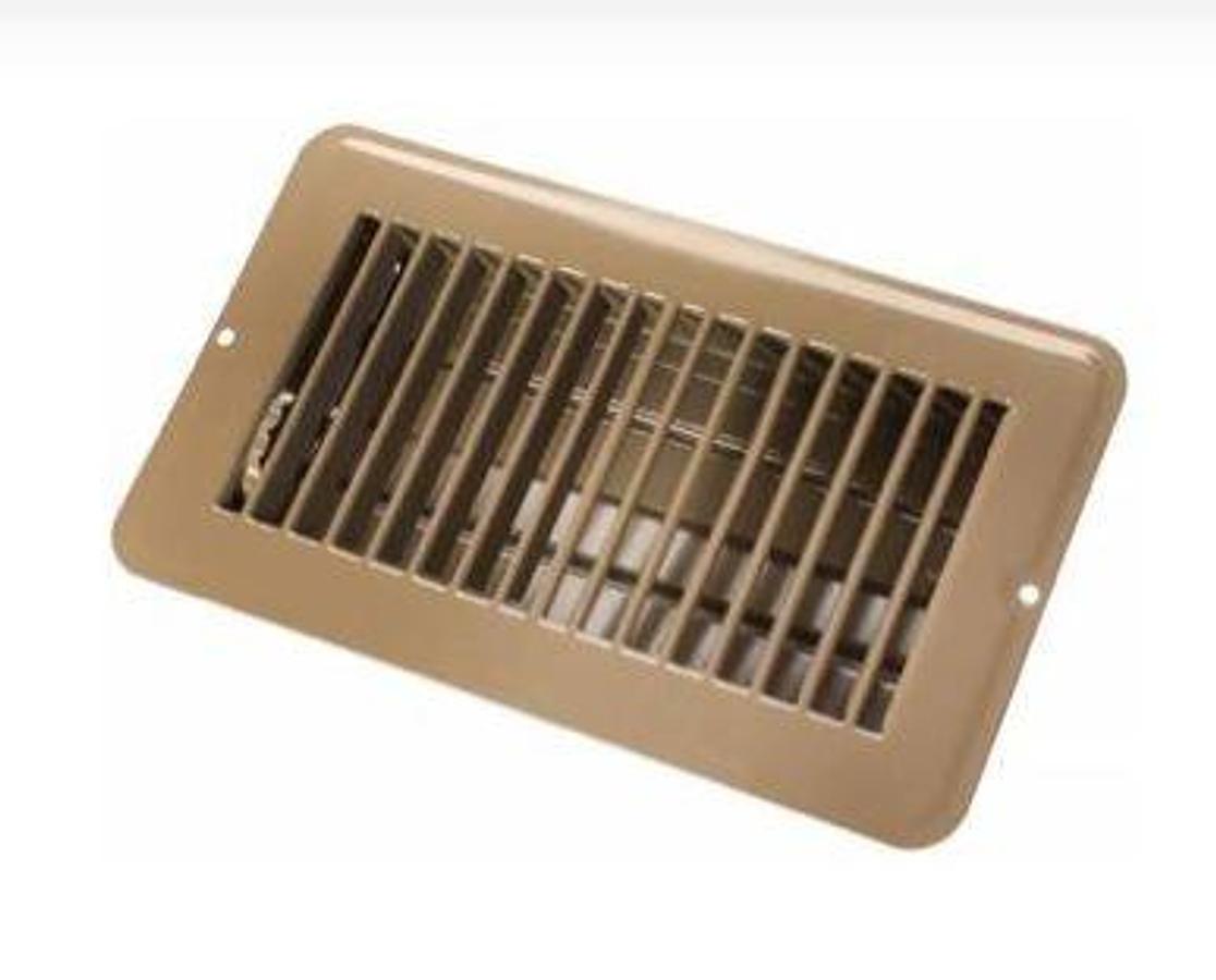 Metal Floor Register, Dampered - 4" X 8" - Brown