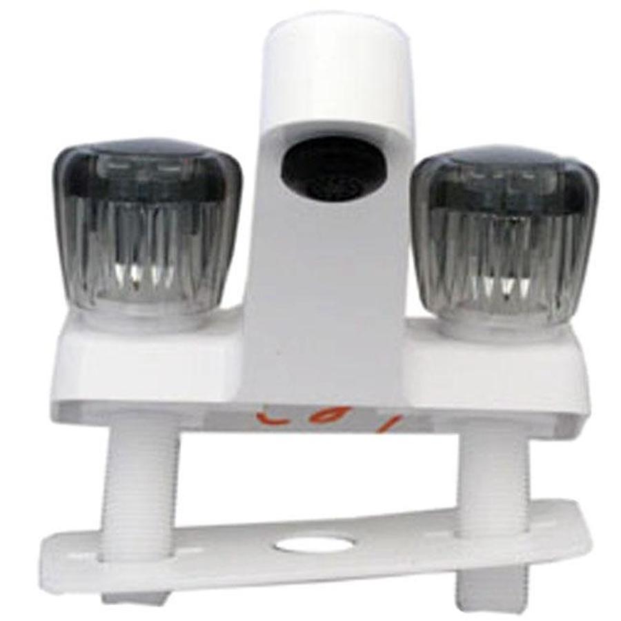 Faucet - Lavatory Utopia Centerset- White, Smoked Gray Handles