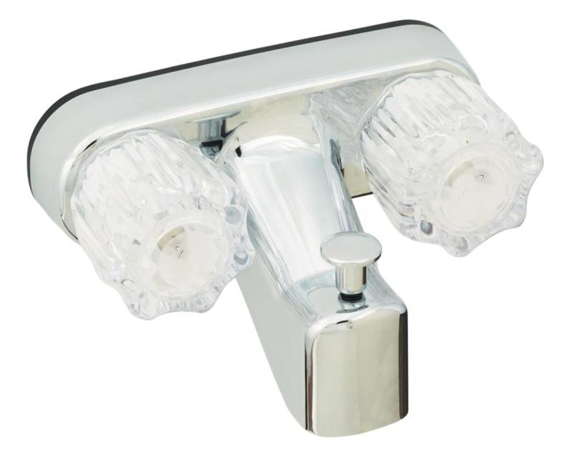 Faucet - Tub/shower 4" Non-metallic W/clear Acrylic Handles And Chrome Finish