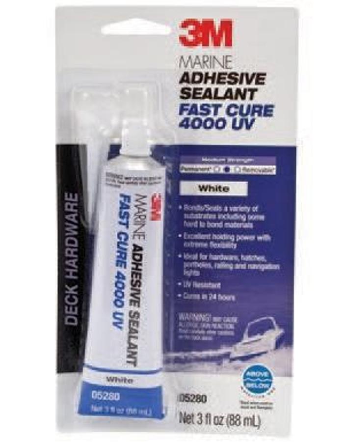 Marine Adhesive/sealant Fast Cure 4000 3 Oz. Tube - White