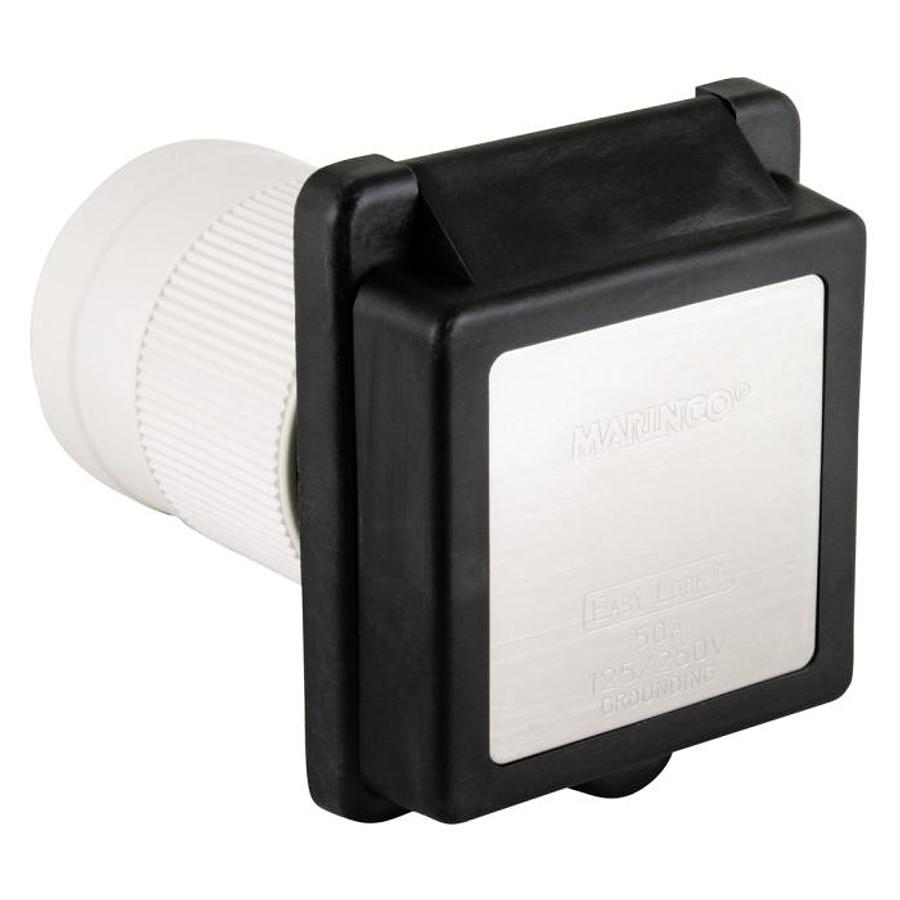 Standard Rv Power Inlet 50 Amp 125/250 Volt - Black