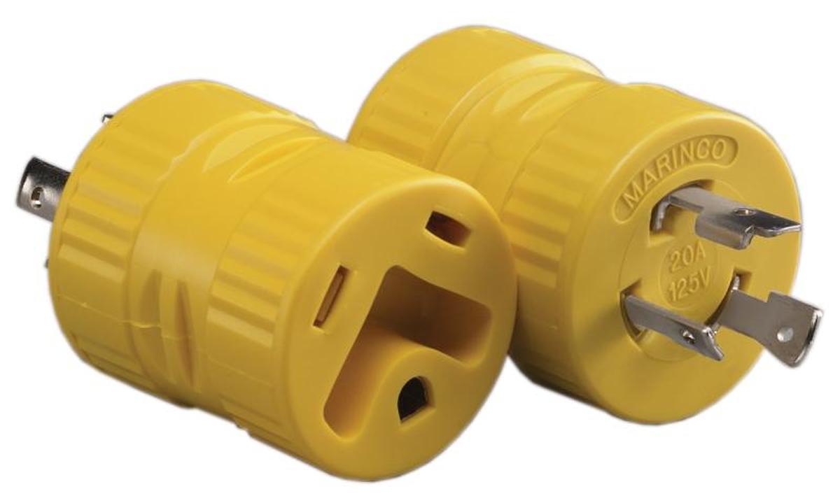 Rv Generator Adapter 30 Amp Female - 20 Amp Male Locking 3 Prong
