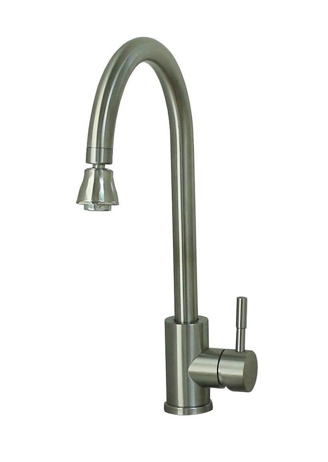 Rv Kitchen Faucet W/ Gooseneck Spout - Brushed Nickel