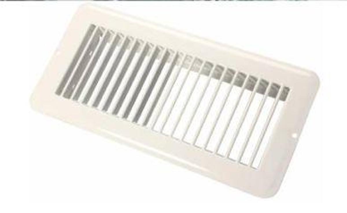Metal Floor Register, Undampered - 4" X 10" - White