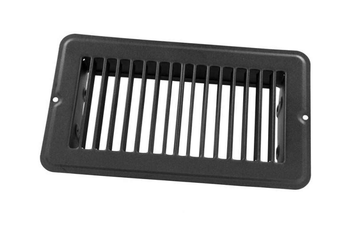 Metal Floor Register - Undampered 4" X 8" Black