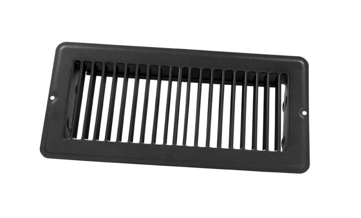 Metal Floor Register - Undampered 4" X 10" Black