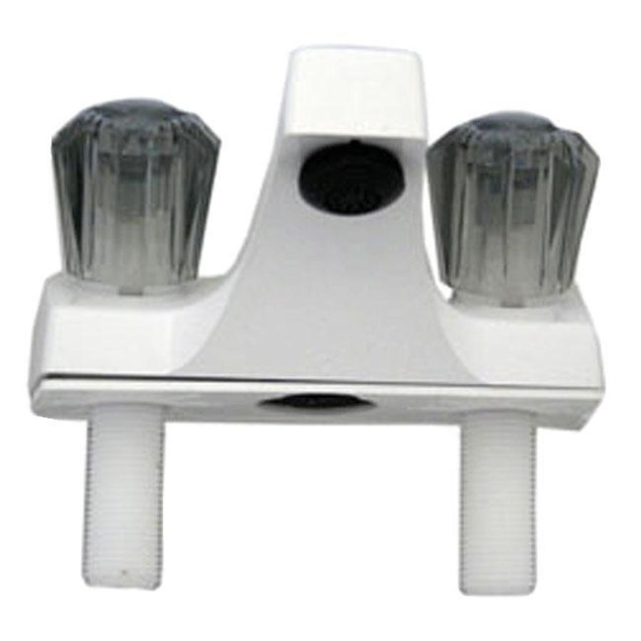 Faucet - Lavatory Utopia - White W/ Smoked Gray Handles