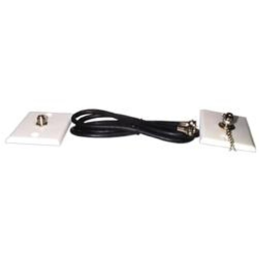 Cable Tv Lead In Kit - White Exterior Plate, White Interior Plate