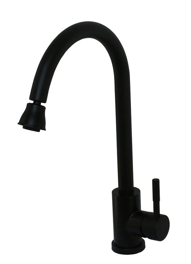 Kitchen Faucet W/ Gooseneck Spout  - Black Matte