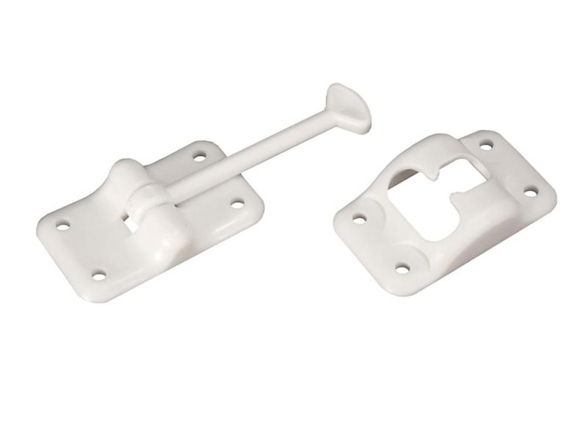 Entry Door Holder, Plastic - White 3-1/2"