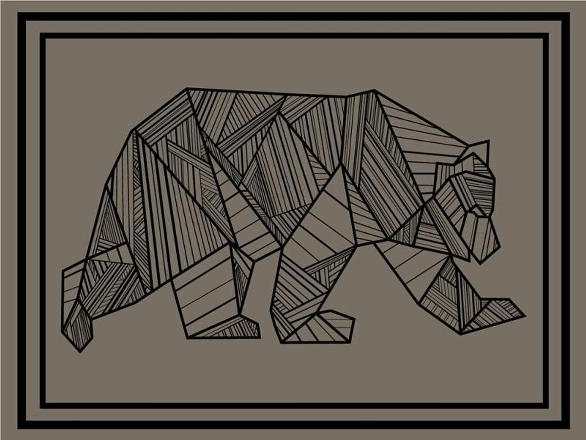 Bear Outdoor Mat 12' X 9' Khaki/black