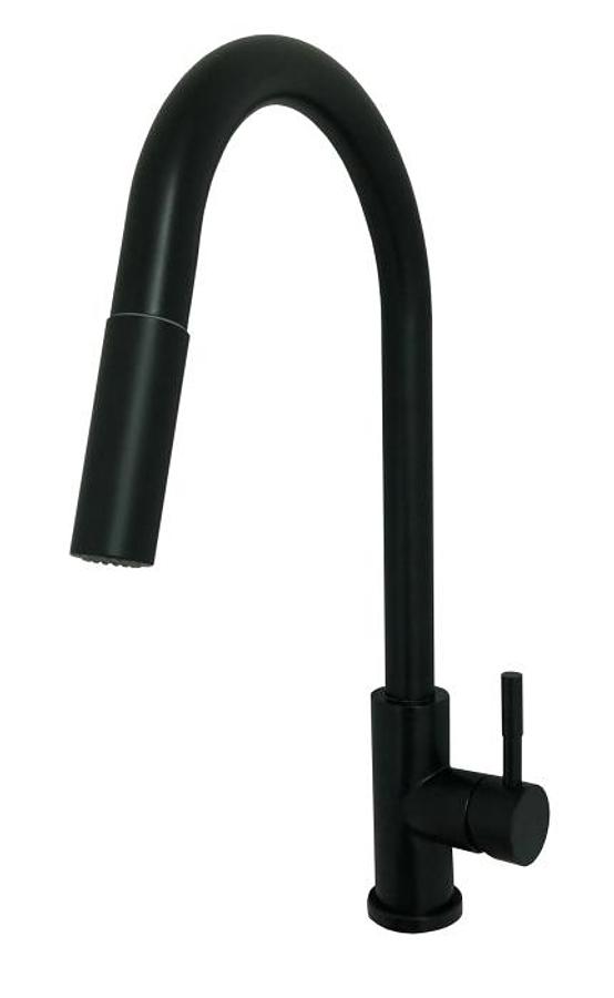Kitchen Faucet W/ Gooseneck Spout  - Black Matte
