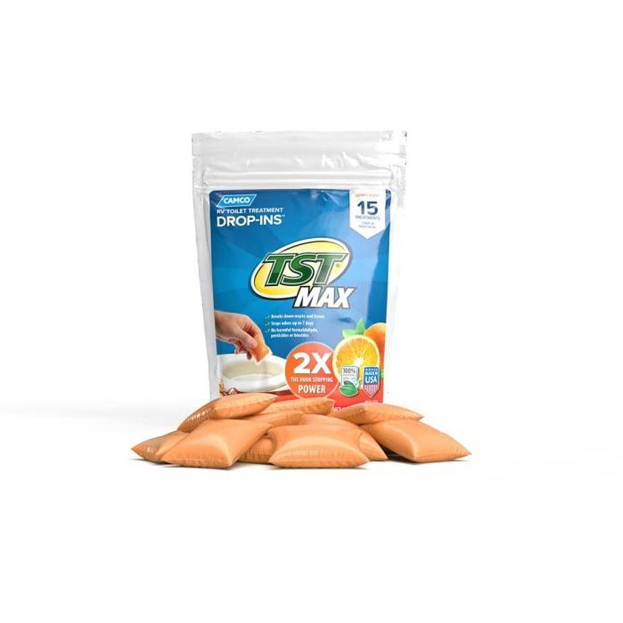 Camco Tst Max Rv/marine Toilet Treatment Drop-ins, Citrus Scent - 15 Per Bag