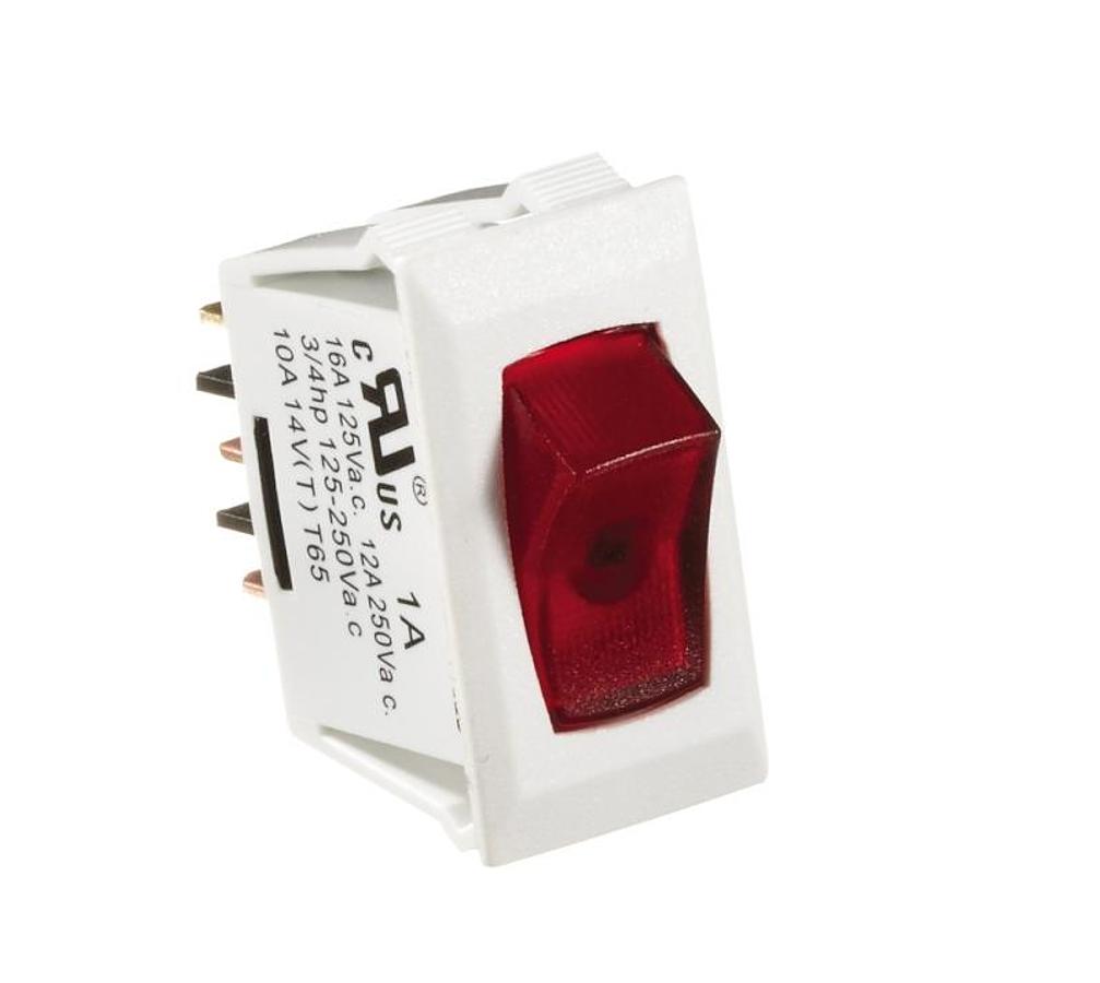 Rocker Switch Illuminated, White/red