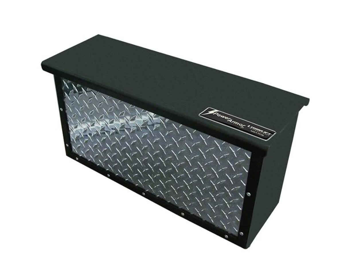 Powerarmor Locking Battery Box For 6 Volt And 12 Volt Battery 26.5" Length - Black