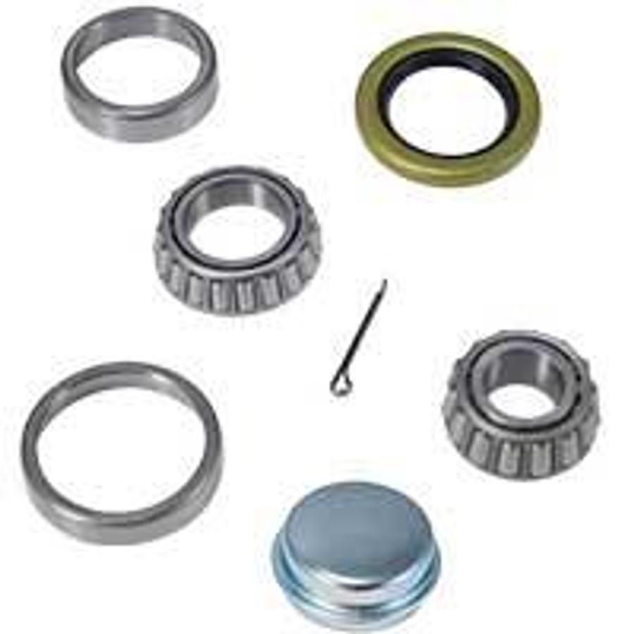 Bearing Kit 1 1/16" X 3/4" Tapered Spindle With Dust Cap, Lm11949 &  L44649 Cone, Lm11910 & L44610 Cup