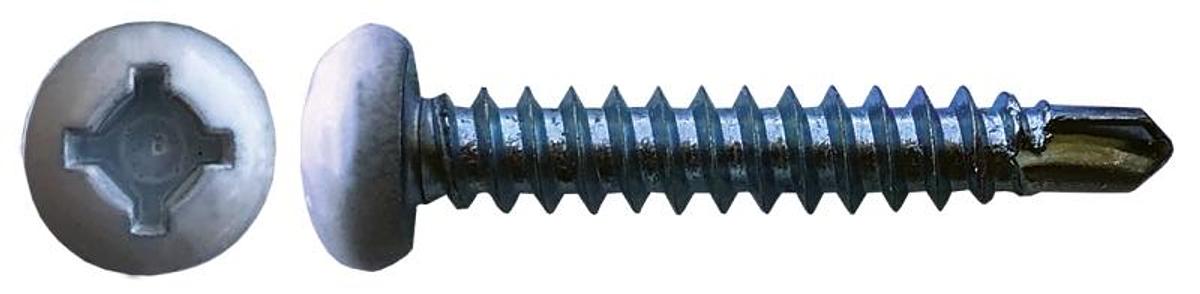 8 X 1 1/2 Pan Quad T-2 Self Drilling Painted 9000 White